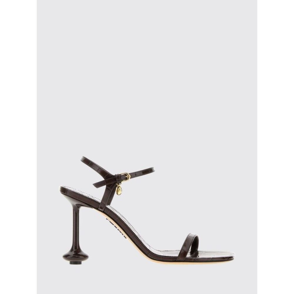 Loewe Women Toy Crocodile-Embossed Calfskin Sandals Loewe With Sculptural Heel